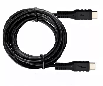 Cavo di ricarica DINIC USB tipo C a C, 2x spina USB tipo C, 60W, 3A, OD: 3,5 mm, nero, scatola DINIC con foro Euro, 1,5 m